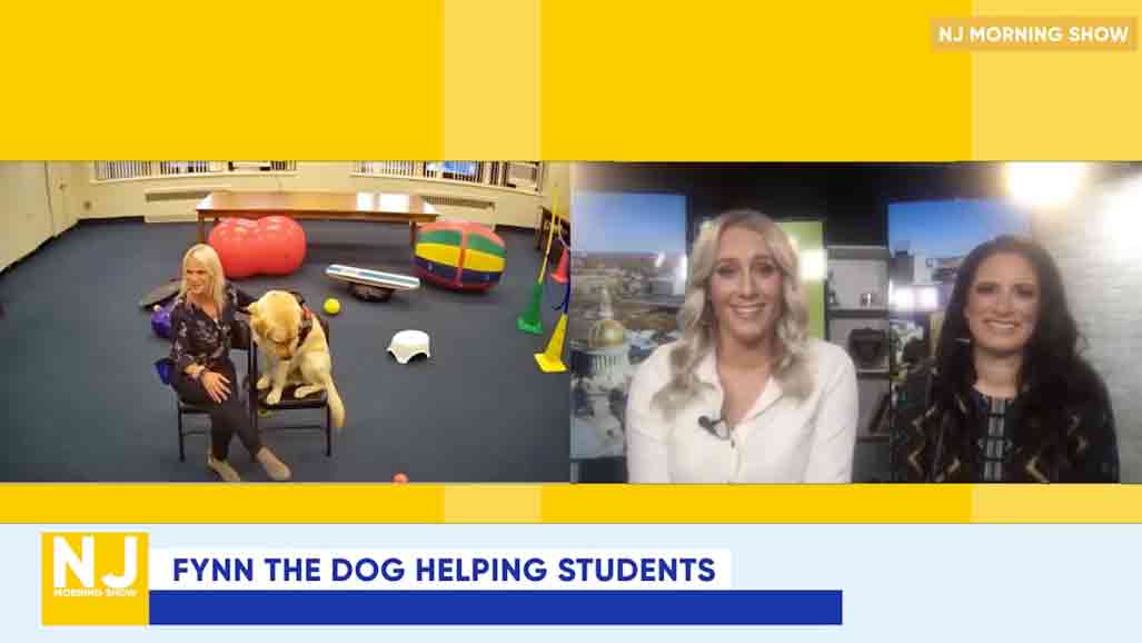 Fynn the dog helping students NJ Morning show clip